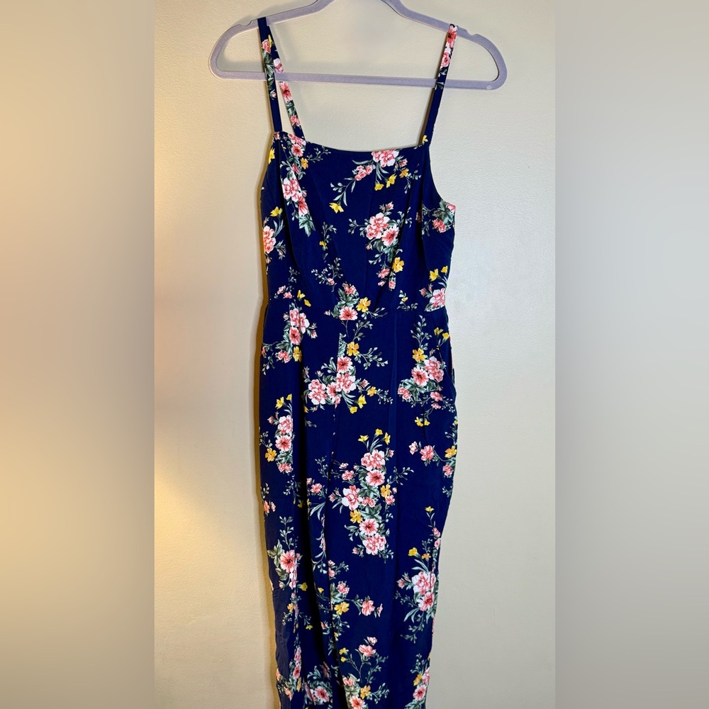 Old Navy Blue and Pink Sheath Midi Dress